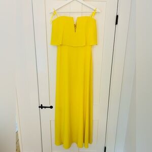 BCBGMAXAZRIA Alyse Strapless Yellow Gown